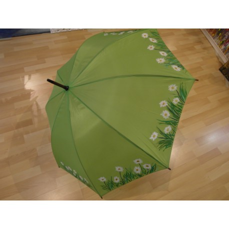 Dáždnik - ručne maľovaný, handmade, zelený