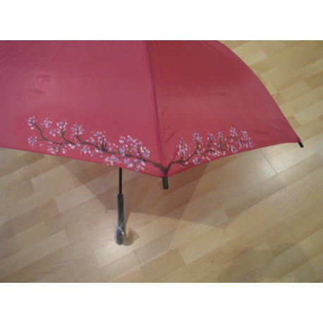 Dáždnik - ružový, ručne maľovaný
