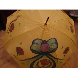 dáždnik - ručne maľovaný, handmade, žltý