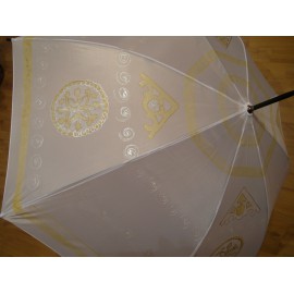Dáždnik - ručne maľovaný, handmade, bielý 