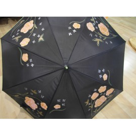 Dáždnik - ručne maľovaný - handmade, čierný