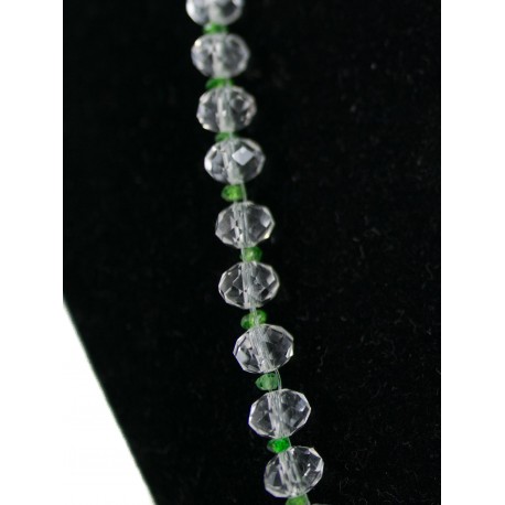 Tsavorit (zelený granát), swarovskéko guličky - náhrdelník, náušnice