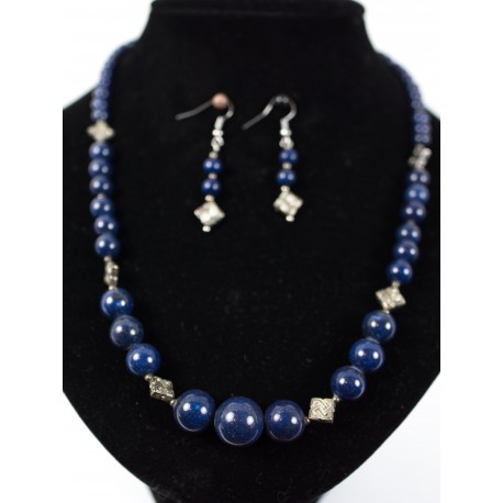 Lapis lazuli - náhrdelník, náušnice
