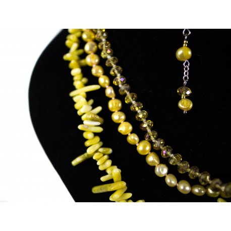 Žltá perla - náhrdelník, náušnice