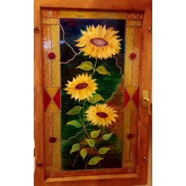 Painting - Acrylic - Painting on wood - Sunflowers - Alexander Orlík
