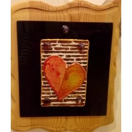 Painting - Acrylic - Painting on glass - Heart - Alexander Orlík