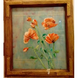Painting - Acrylic - Painting on glass - Poppies - Alexander Orlík