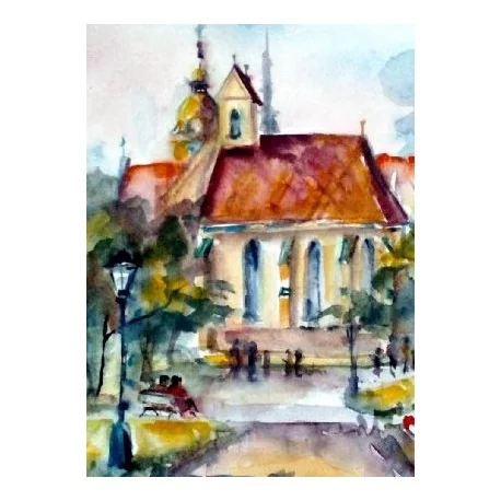 Ručne maľovaný obraz - Košice , Kaplnka sv. Michala
