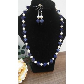 Lapis lazuli-perla-náhrdelník-náušnice