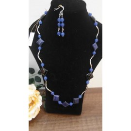 Lapis lazuli-jadeit-ónyx-náhrdelník-náušnice
