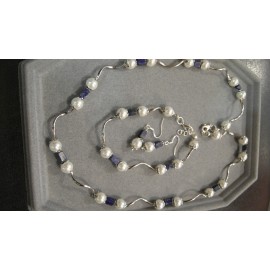 Lapis lazuli-shell perla-náhrdelník-náramok-náušnice