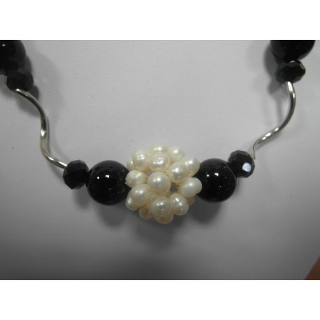 Ónyx - perla - náhrdelník,náušnice