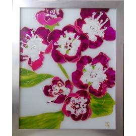 Painting - Painting on glass - Flowers - Jana Gubová