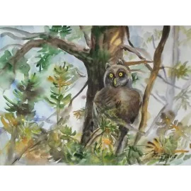 Painting-Owl-Mária Lenárdová