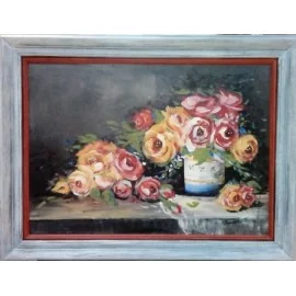 Painting - Oil painting on hardboard - Roses - Peter Treciak