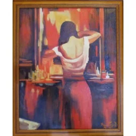 Obraz - Olejomaľba - Žena pred zrkadlom - akad. mal. Varuzhan Aghamyan