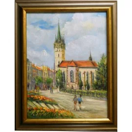 Obraz - Olejomaľba na plátne - Kostol sv.Mikuláša - Vladimír Semančík