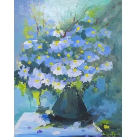 Obraz - Akryl - Modré kvety - akad. mal. Varuzhan Aghamyan