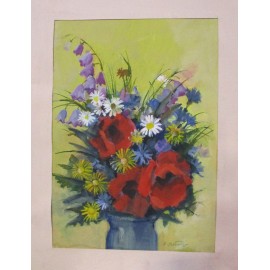Painting - Acrylic - Poppy bouquet - Andrej Račko