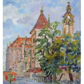 Painting - Oil painting - Košice, Urbanova veža and Dom sv. Alžbety - Ľudmila Studenniková