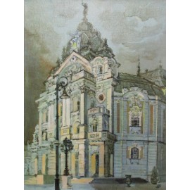Painting - Oil painting - Košice, Theater - Ľudmila Studenniková