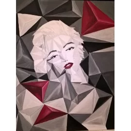 Obraz - Abstraktná maľba - Červená Marilyn -ing. Mária Mikulská