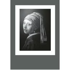 Obraz - Pastel na výkrese - Dievča s perlou - Ján Radvanský