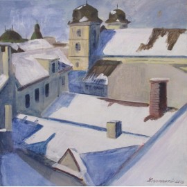 Painting- Acrylic- Snowy Košice- Ing. Arch. Eva Lorenzová