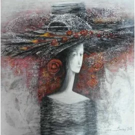 Obraz - Akryl - Dáma v klobúku - Baňas Matúš