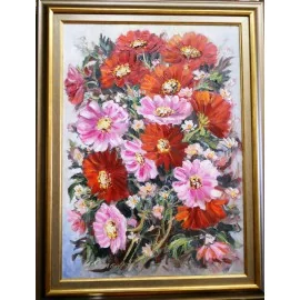 Painting - Oil painting - Garden bouquet without vase - Vladimír Semančík