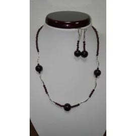 Granát+Ag925 - náhrdelník,náušnice