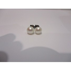 náušnice napichovačky-biela perla a Ag 925 striebro