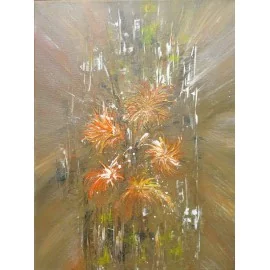 Obraz - Akryl -Kvety v oranžovom- A. Gledurová