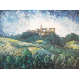 Painting - Oil painting - Ľubovňa Castle II.- Viliam Volk