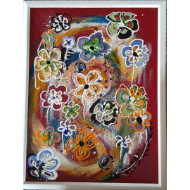 Obraz - Farebné kvety - Ručne maľovaný 
