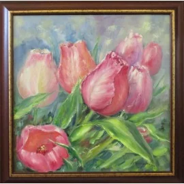 Painting - Oil painting - Buika tulips - Ester Ksenzsigh